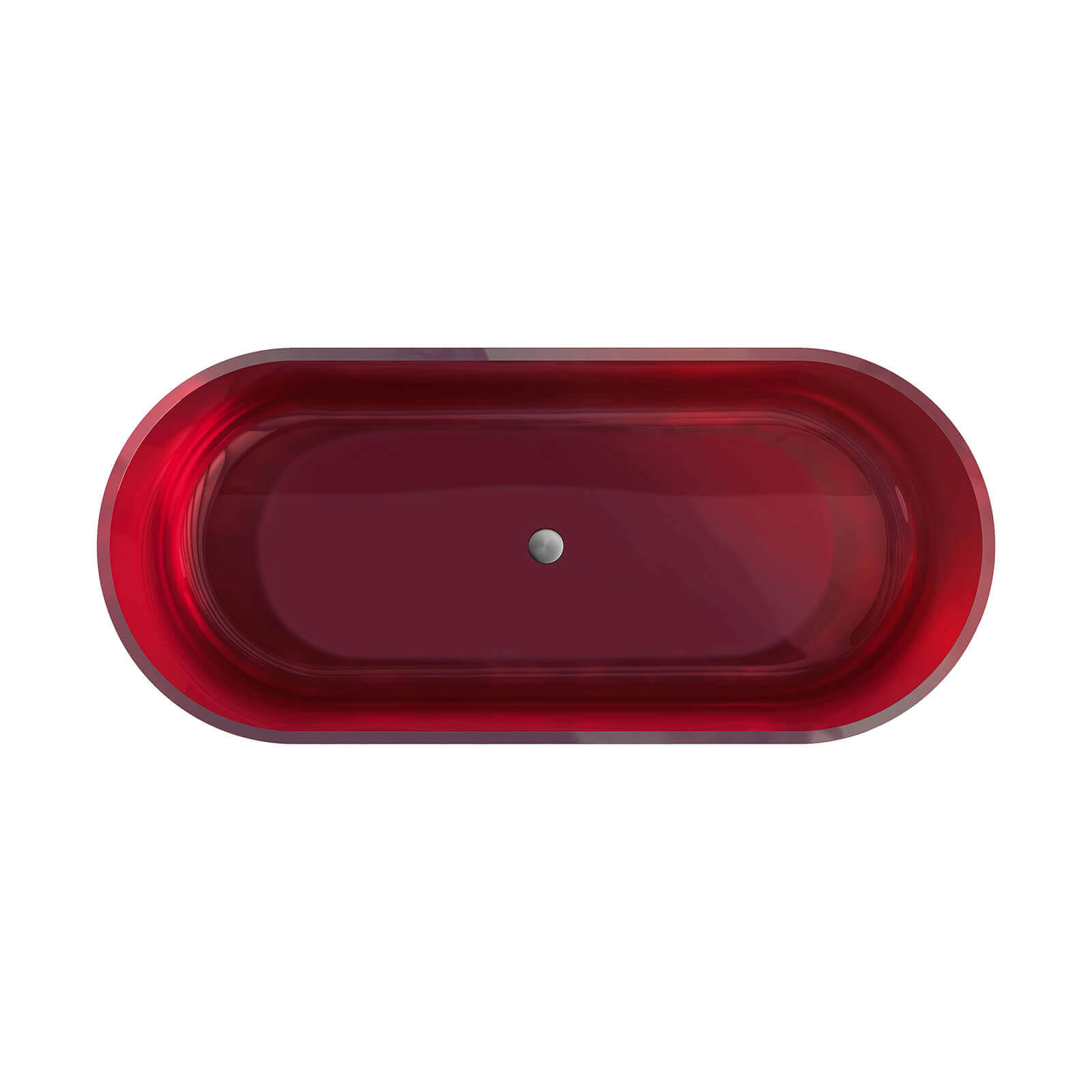 67 inch Cherry Red Solid Surface Tub Top View