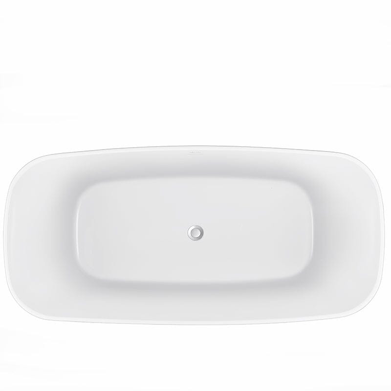 Mokleba 67&quot; Acrylic Rounded Rectangle Freestanding Soaking Bathtub Double Ended