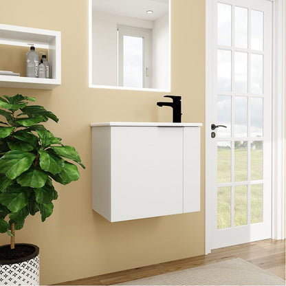 22 Inch Small Bathroom Vanity Cabinet with Sink Float Mounting Design, Soft Close Door