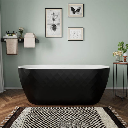 Mokleba 59&quot; Unique Design Oval Acrylic Bathtub Freestanding Soaking Tub