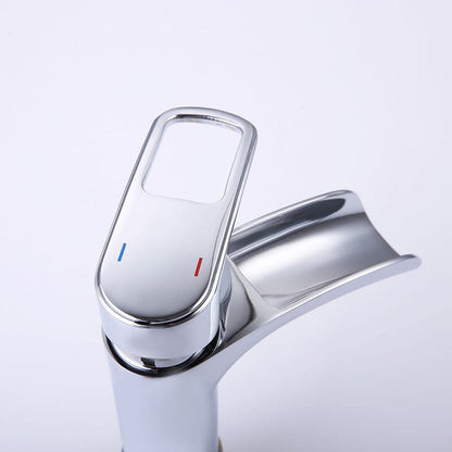 Waterfall Single Hole Single-Handle Bathroom Sink Faucet with Pop-up Drain Assembly