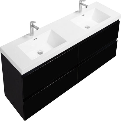 72&quot; Floating Vanity with Dual Resin Sinks