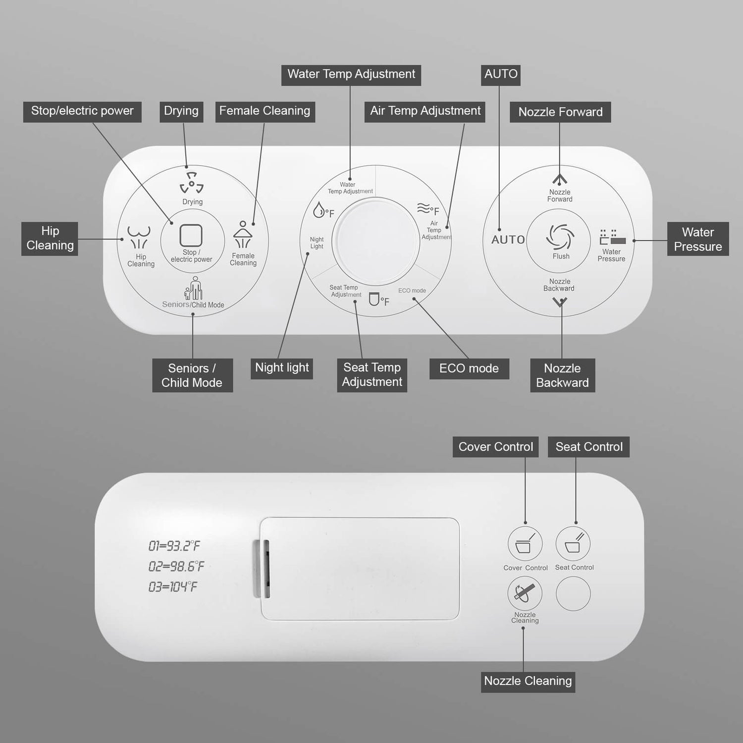 Smart Bidet Toilet with Elderly and Child Modes