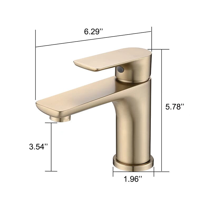 Modern Single Hole Bathroom Sink Faucet Single Handle Solid Brass