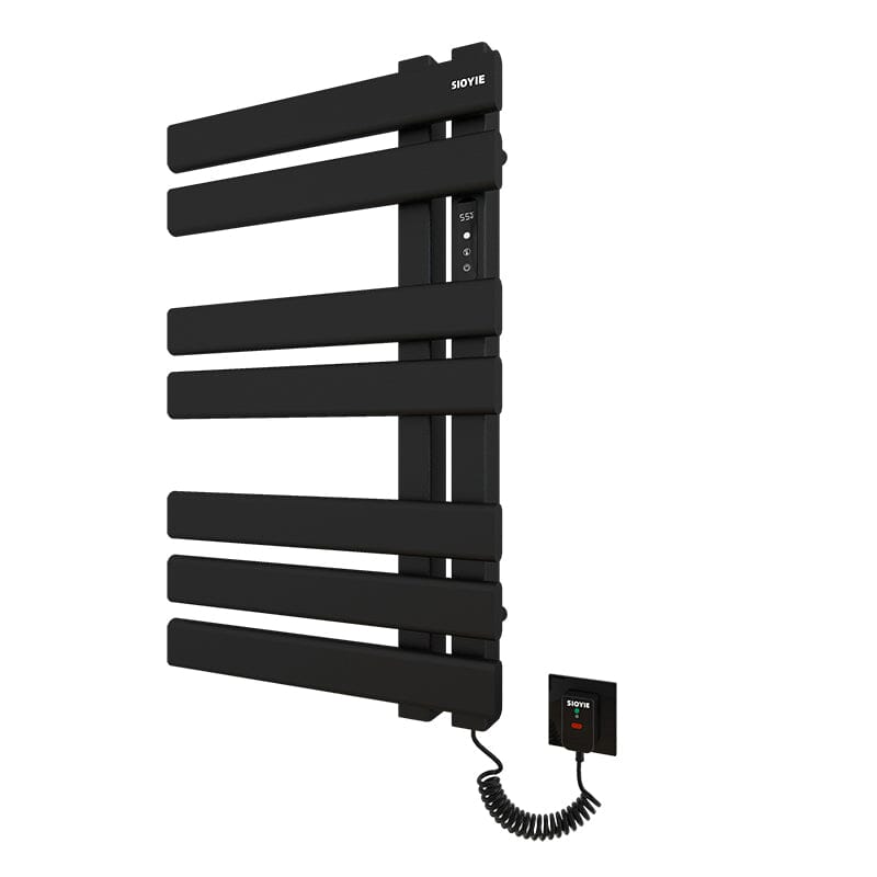 Electric Towel Warmer, Heated Towel Rack with Touch Panel, Timer &amp; Adjustable Temperature, Flat 7 Bar Towel Warmer, Plug-in