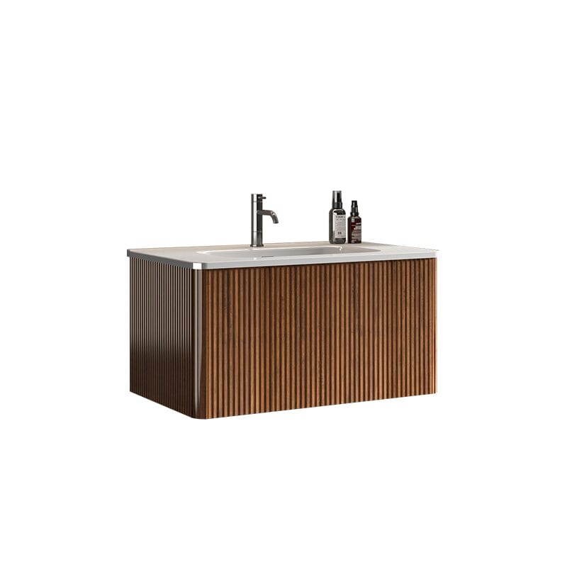 Giving Tree 30&quot; Wooden Striped Modern Bathroom Vanity with Sink, Wall-mounted