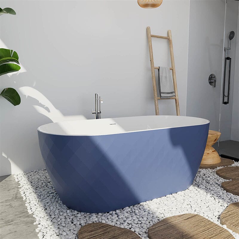 Mokleba 59&quot; Unique Design Oval Acrylic Bathtub Freestanding Soaking Tub