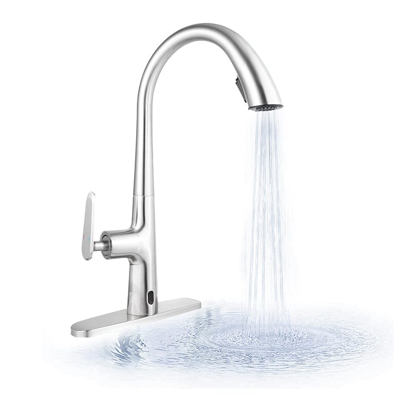 Giving Tree Kitchen Sensor High Arc Faucets Single Handle Pull Down