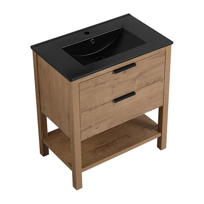 30-inch Freestanding Plywood Bathroom Vanity With Tops and 2 Drawers