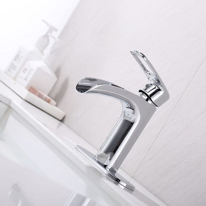 Waterfall Single Hole Single-Handle Bathroom Sink Faucet with Pop-up Drain Assembly