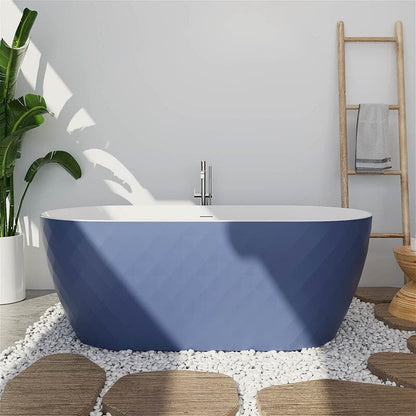 Mokleba 59&quot; Unique Design Oval Acrylic Bathtub Freestanding Soaking Tub