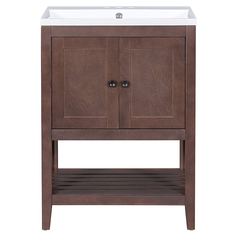 Giving Tree 24&quot; Modern Freestanding Bathroom Vanity Ceramic Sink with Doors and Shelf