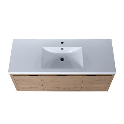 48-Inch Large Countertop Bathroom Vanity with Sink Floating Mount Soft-Close Drawers