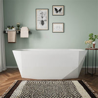 Mokleba 63'' Acrylic Tub Rectangle Freestanding Soaking Bathtub