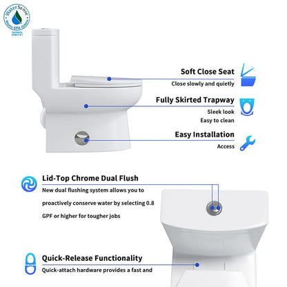 Giving Tree 1.1/1.6 GPF Dual Flush Elongated One-Piece Toilet Floor Mount