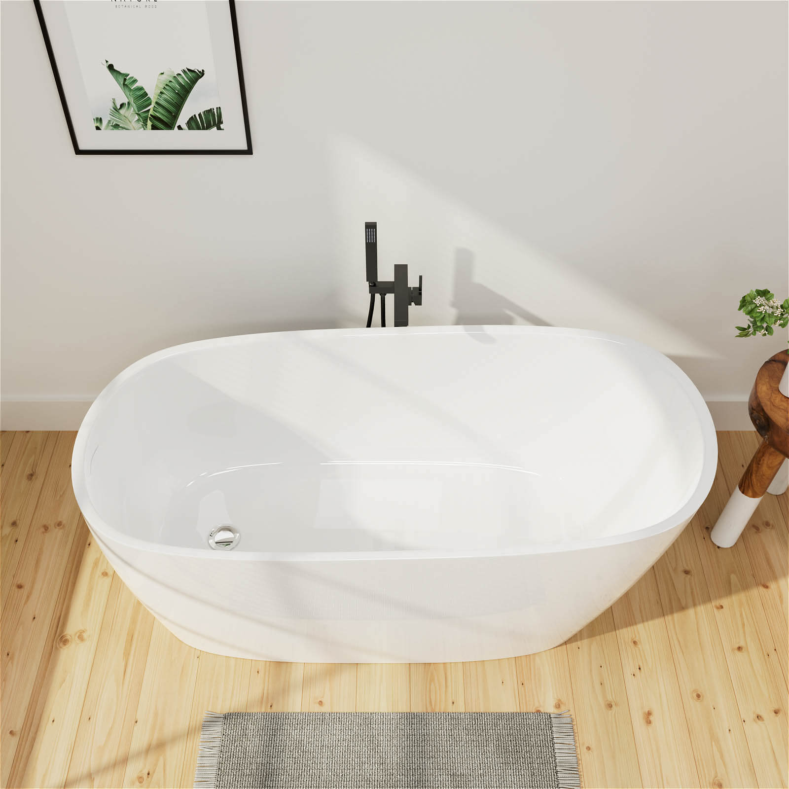 Acrylic Modern Single Slipper 59 Inch Bathtub