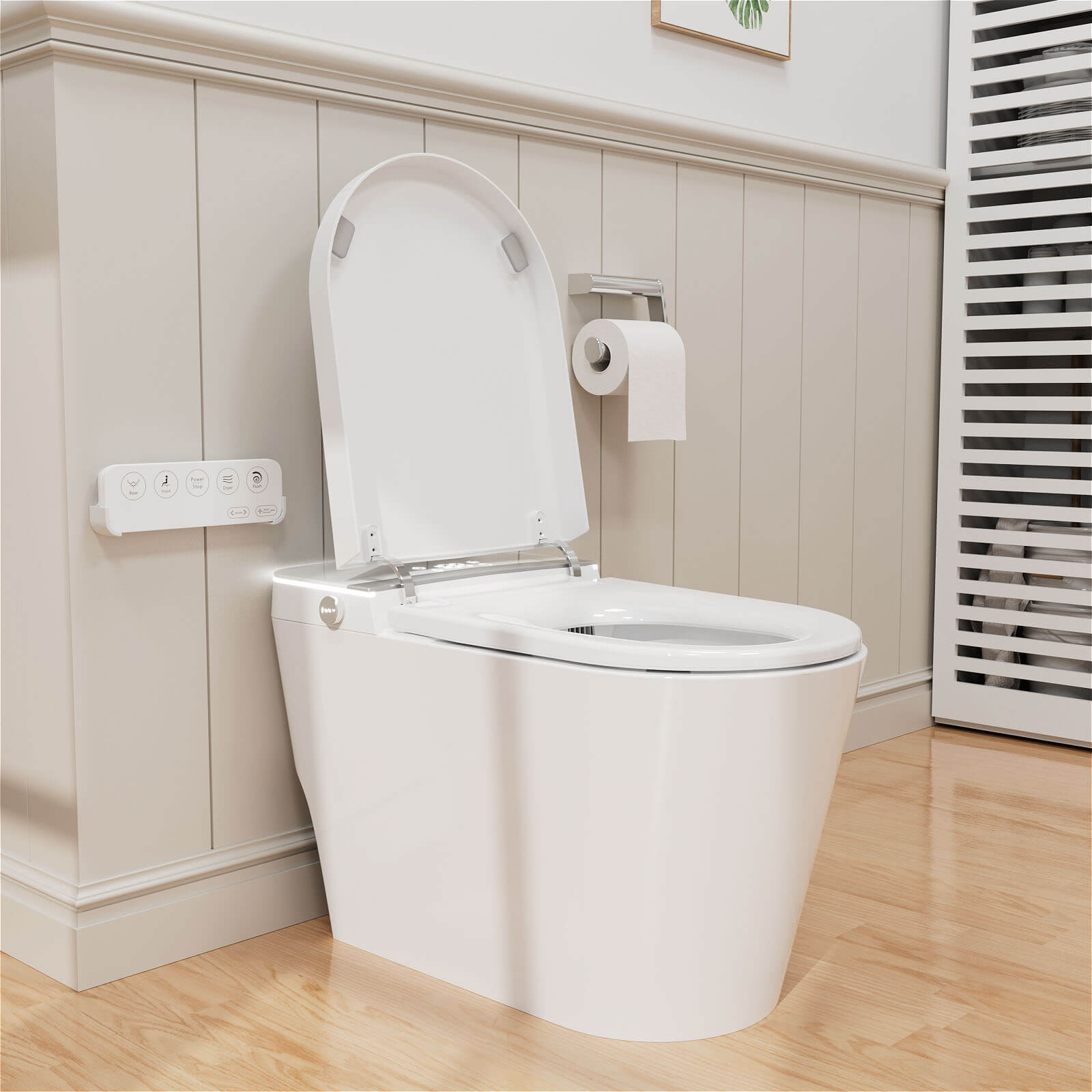 Ambient Light Smart Bidet Toilet with Heated Seat