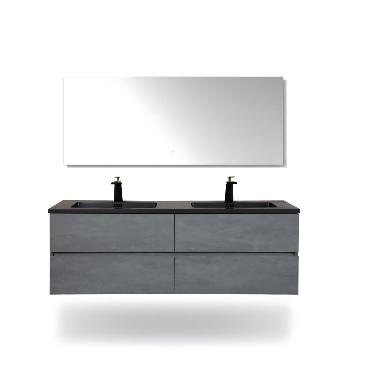 Ash Gray Vanity with Black Basin