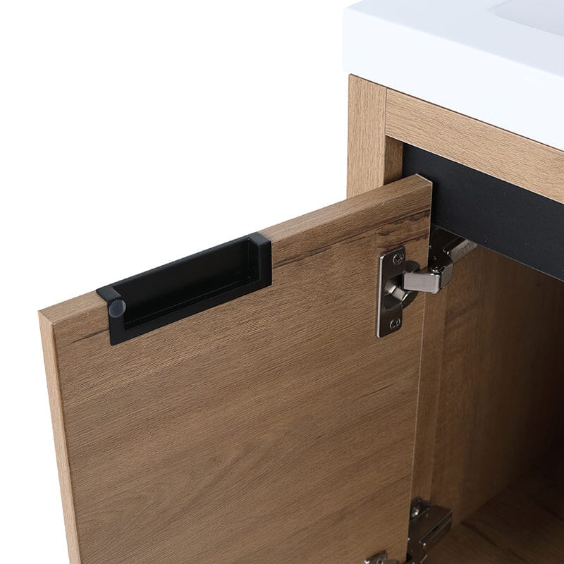 24 Inch Small Bathroom Vanity Cabinet With Sink Float Mounting Design