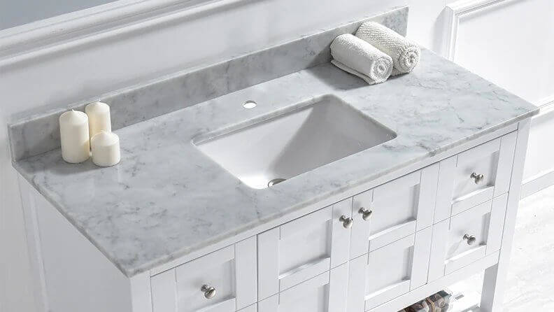 Bathroom vanity countertop made of marble