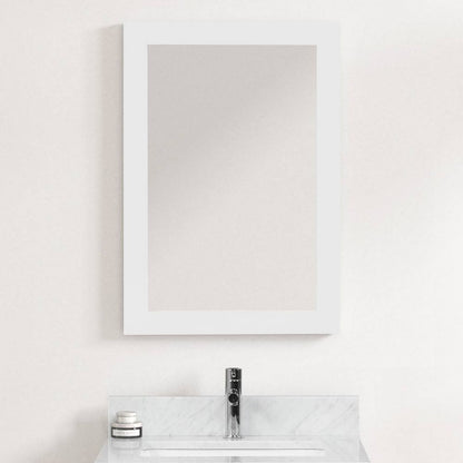 Blossom White Wall Mounted Rectangle Framed Mirror with Mounting Hardware 