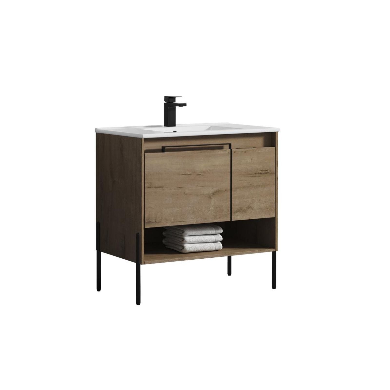 Blossom 36&quot; Oak Freestanding Vanity with Open Shelf