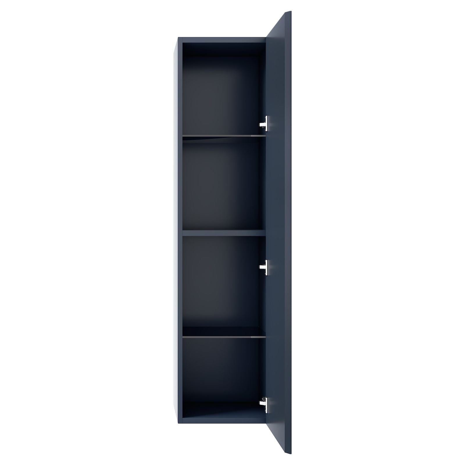 Blossom 48&quot; Wall-Hung Side Cabinet 1 Door 3 Shelves Blue