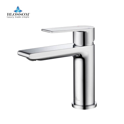 Blossom 5x6 Single Hole Bathroom Sink Faucet Chrome