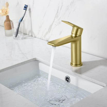 Blossom 5&quot;x 6&quot; Solid Brass Lever Handle Single Hole Bathroom Sink Faucet