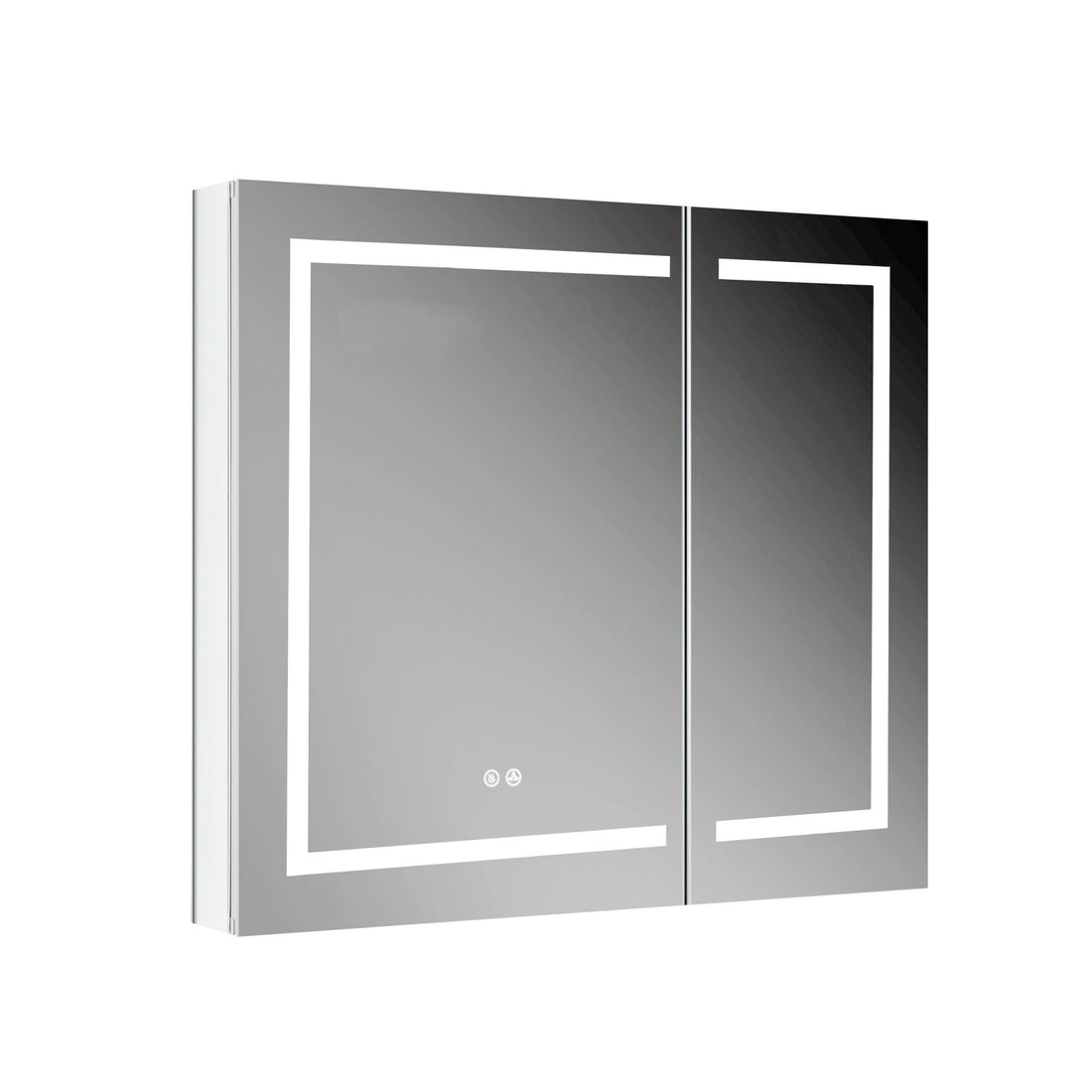 Blossom Vega 36&quot;x32&quot; LED Mirror Medicine Cabinet 2 Doors Defogger 3 Glass Shelves