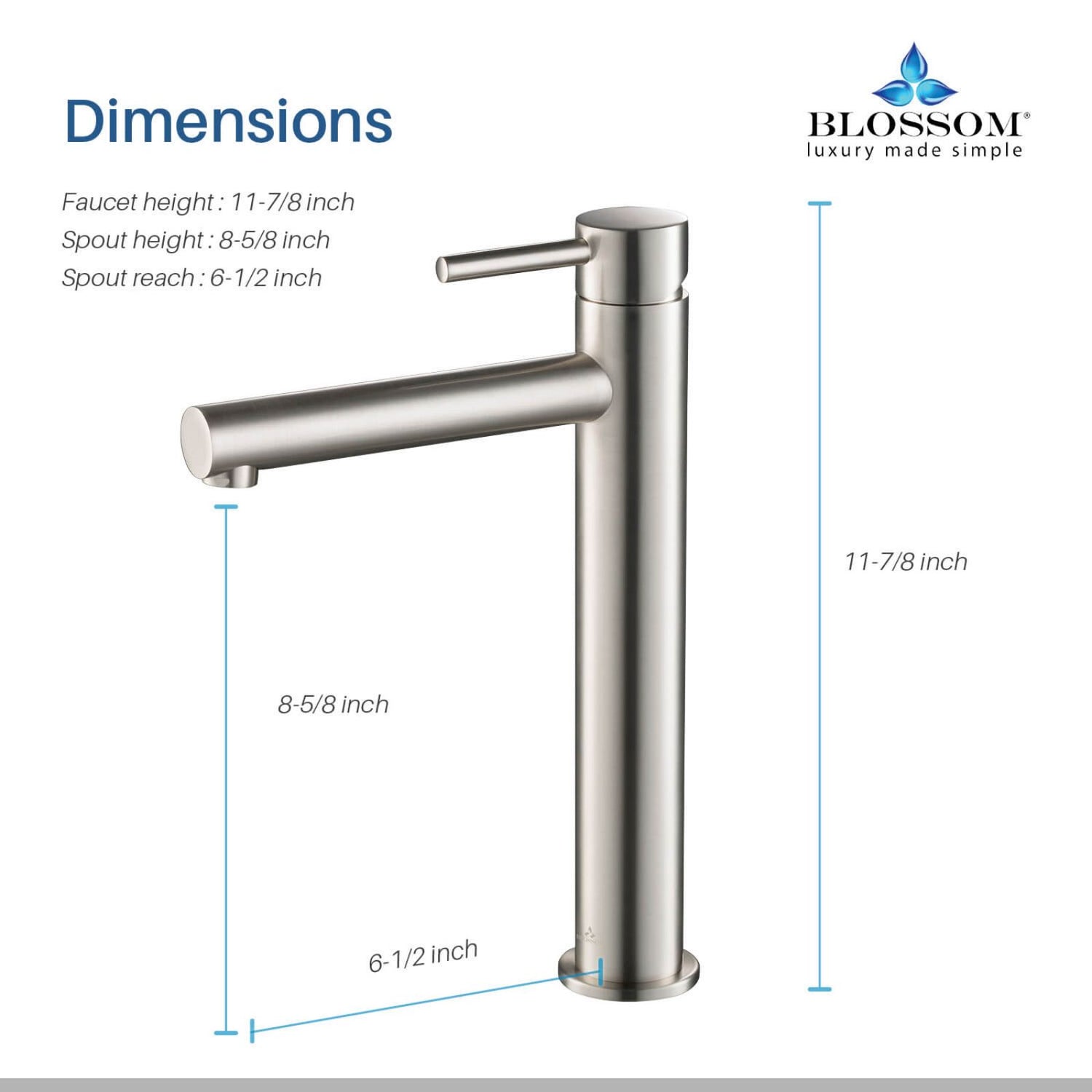 Brush Nickel Dimensions