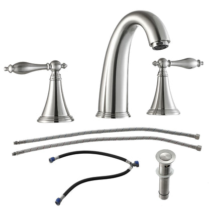 Brushed Nickel Double Handle Sink Faucet Parts