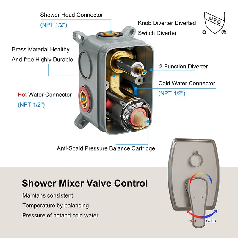 Shower Set 14&quot; Rectangular Ceiling Shower Head with Hand Shower