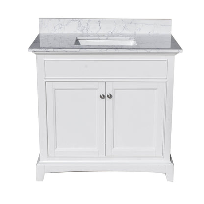 Carrara marble bathroom countertop 37 inches with backsplash and under mount sink