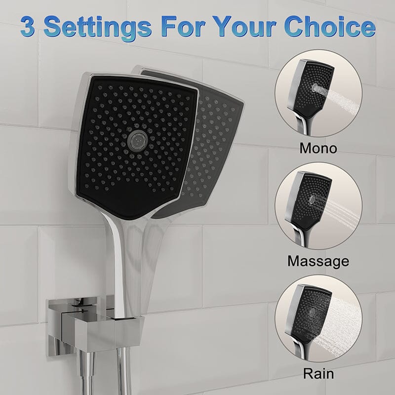 Shower Set 14&quot; Rectangular Ceiling Shower Head with Hand Shower