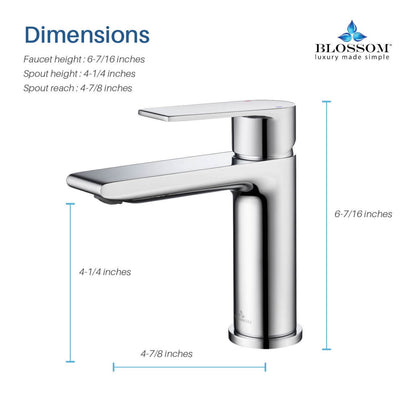 Chrome Single Hole Bathroom Sink Faucet Size