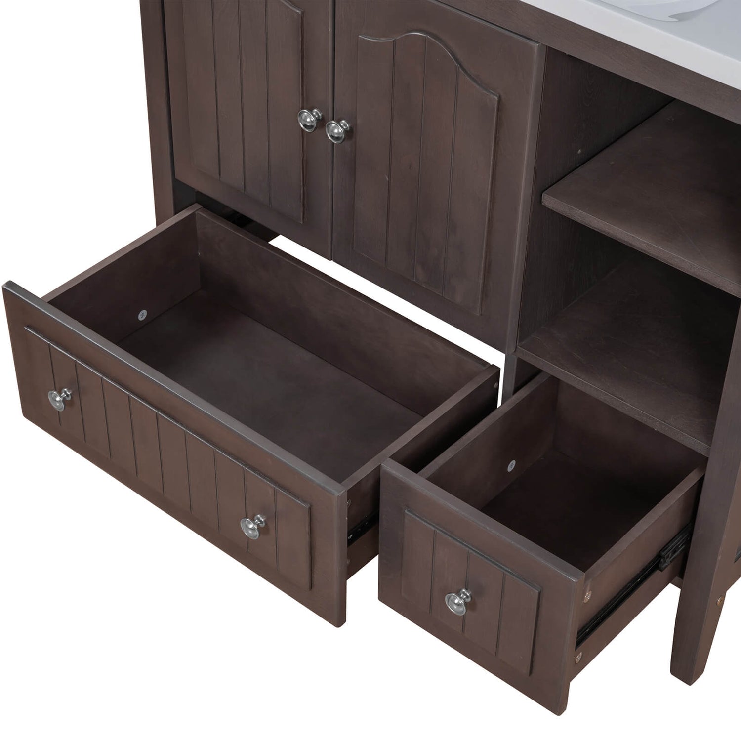 Compact and functional 36 inch vanity cabinet for bathrooms