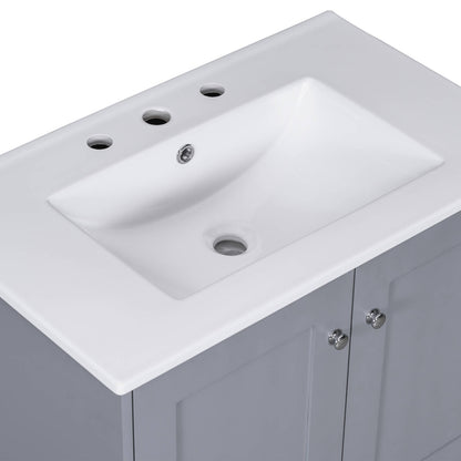 Compact-traditional-gray-vanity-with-a-built-in-ceramic-sink