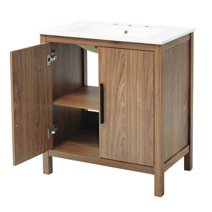 30&quot; Floor Standing Wood Finish Bathroom Vanity