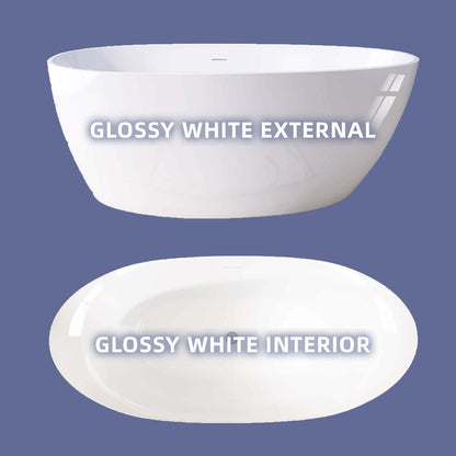 Comparison of color differences between the inner and outer tubs of a 59 inch insulated acrylic soaking tub