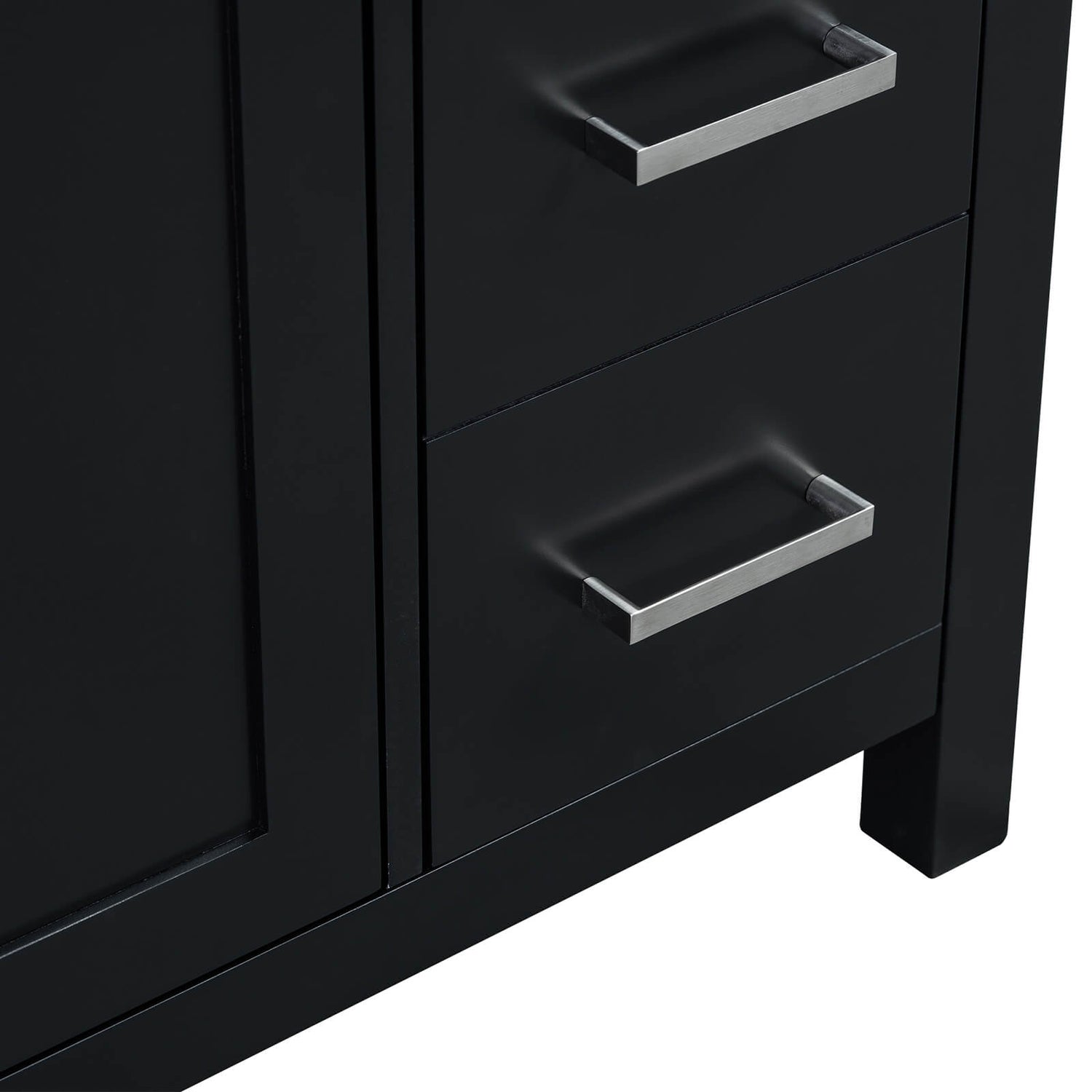 Contemporary black bathroom vanity with high quality MDF and solid wood frame