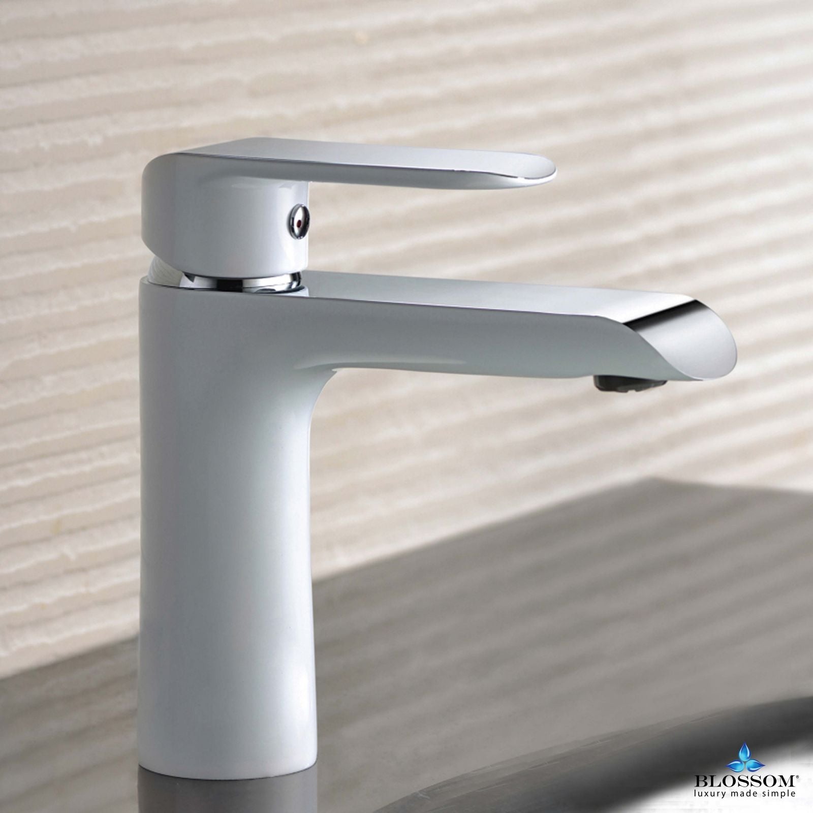 Cylinder Bathroom Sink Single Hole Lavatory Faucet White