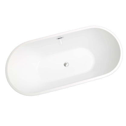 Detail of the inner surface of the 59 inch ergonomic backrest acrylic bathtub