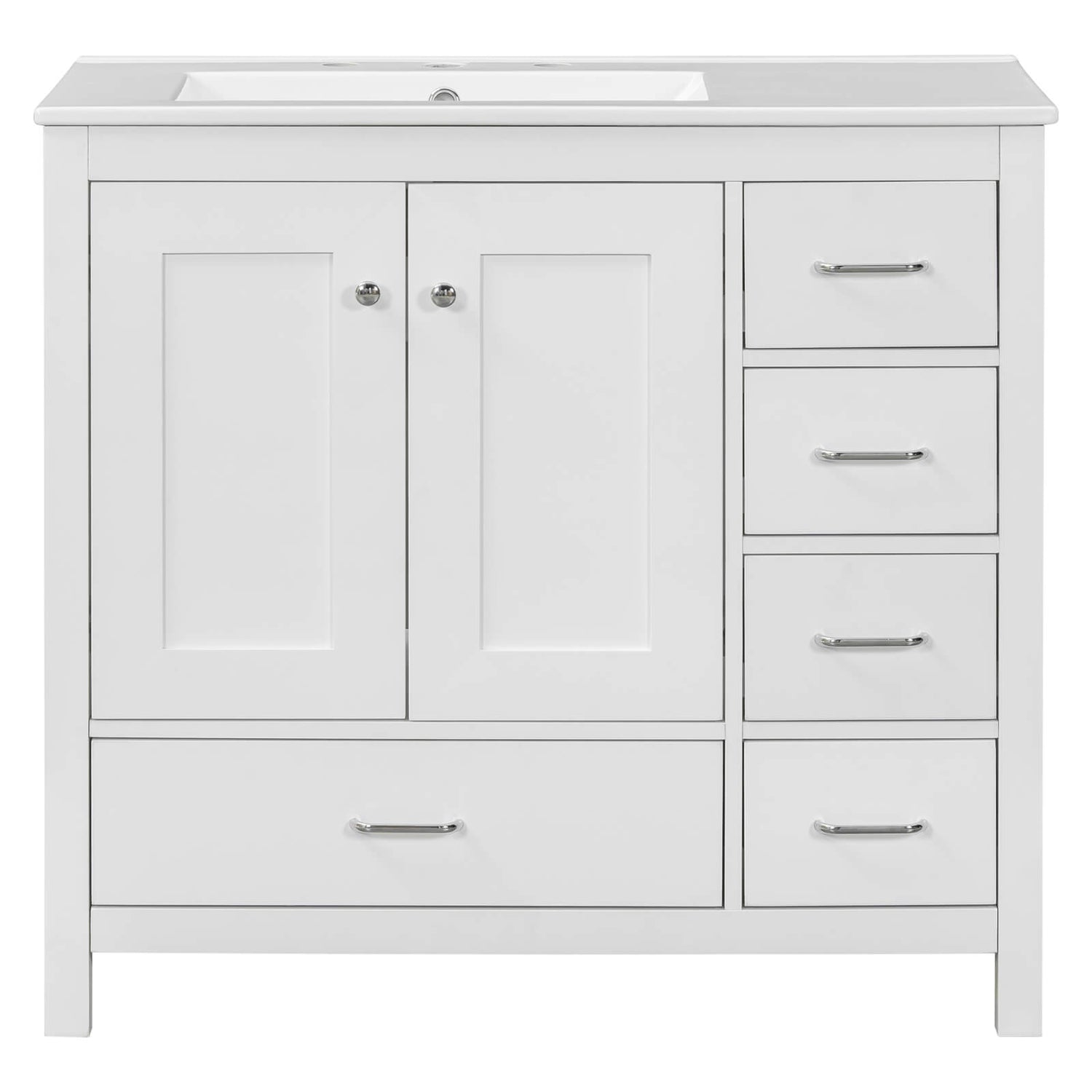 Elegant 36 inch White Bathroom Vanity with Spacious Storage