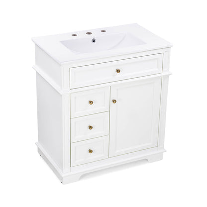 Elegant bathroom vanity with soft close doors and drawers