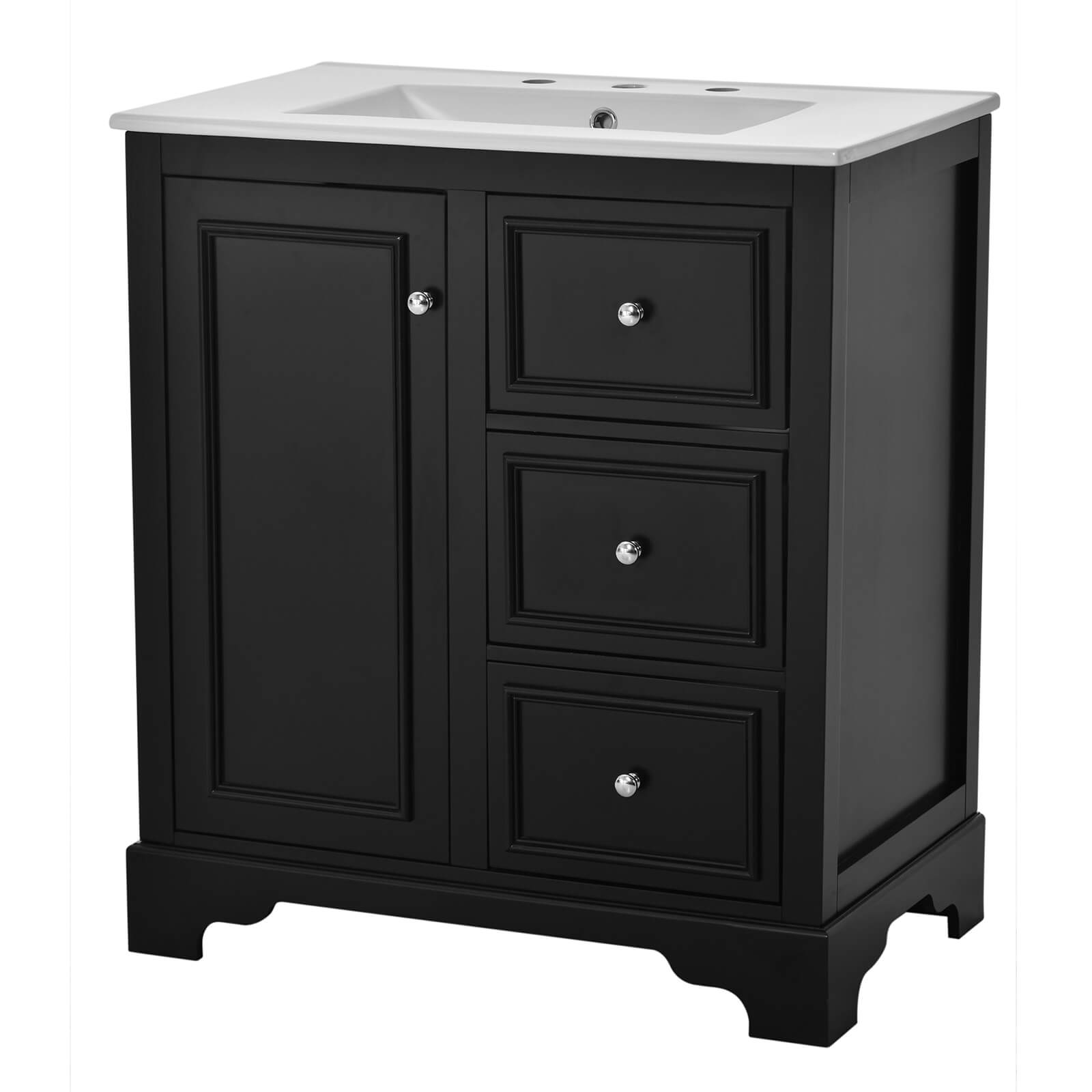 Elegant black vanity ideal for contemporary bathroom interiors