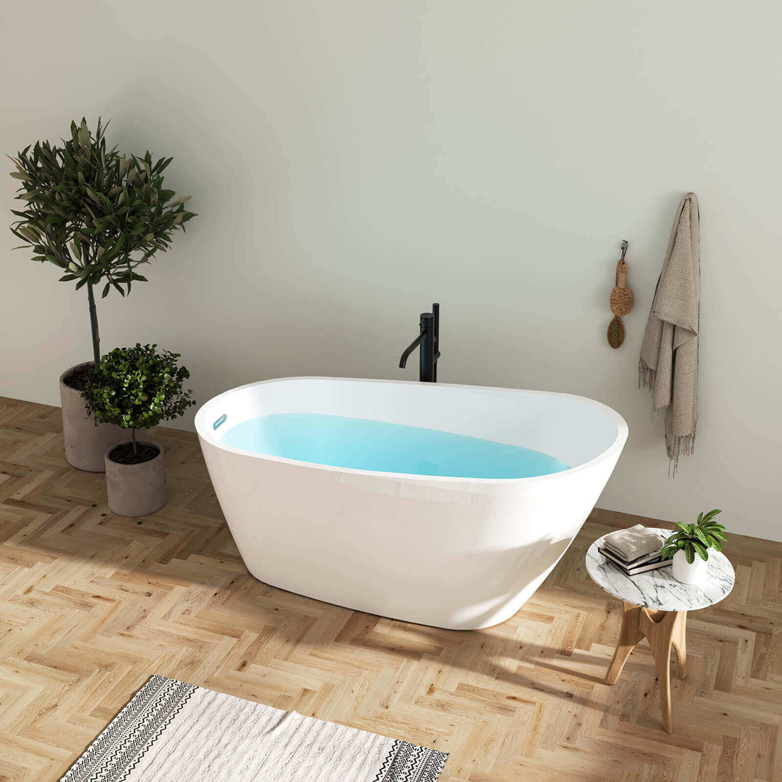 Ergonomic Small Size Single Slipper Acrylic Bathtub