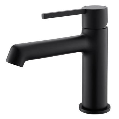 Extended Spout Sink Faucet with Geometric Design Black