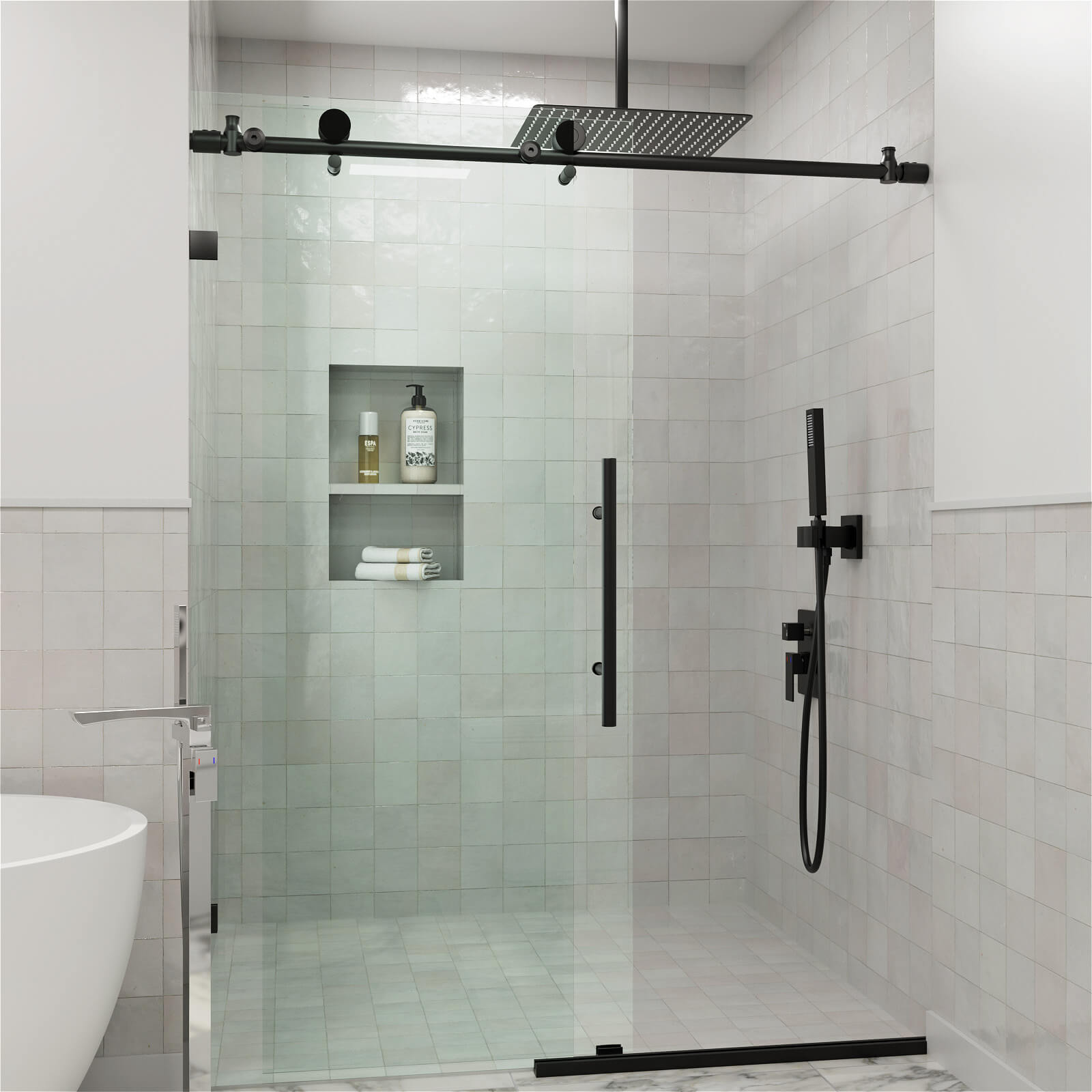 Frameless Double Sliding Shower Door