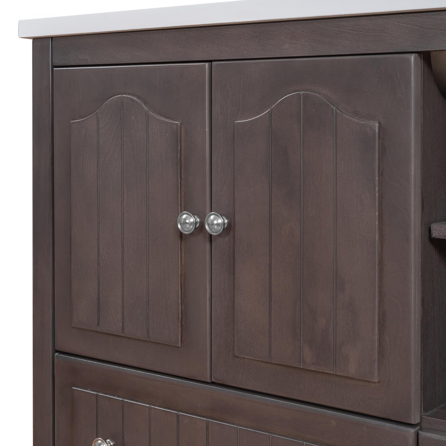 Freestanding bathroom vanity cabinet with elegant brown finish